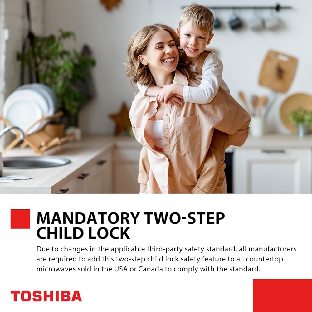 TOSHIBA ML4-EM09PA(BS) Small Countertop Microwave Oven with 6 Auto Menus, Mute Function, Child Lock, Kitchen Essentials for Dorm, 0.9 Cu Ft, 10.6 Inch Removable Turntable, 900W, Black Stainless Steel : Office Products