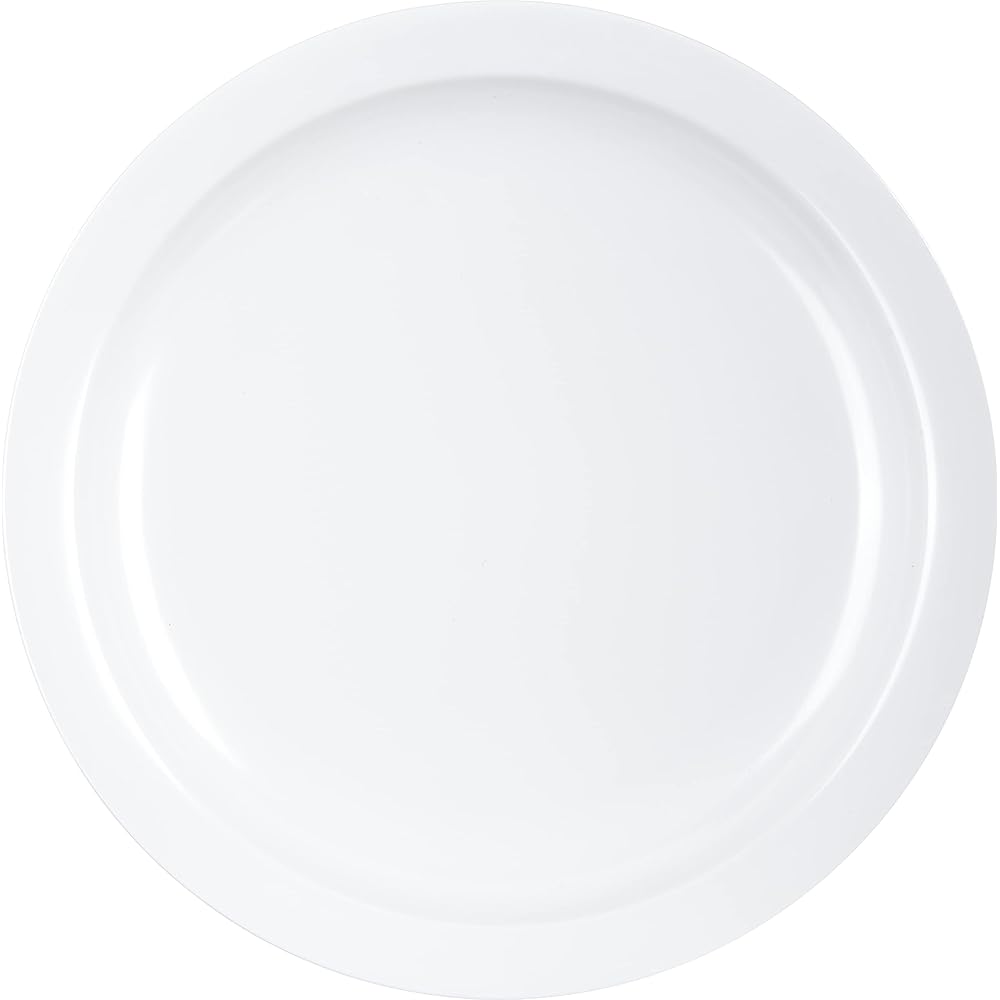 Carlisle FoodService Products Kingline Reusable Plastic Plate Sandwich Plate for Home and Restaurant, Melamine, 7.25 Inches, White, (Pack of 48) : Home & Kitchen