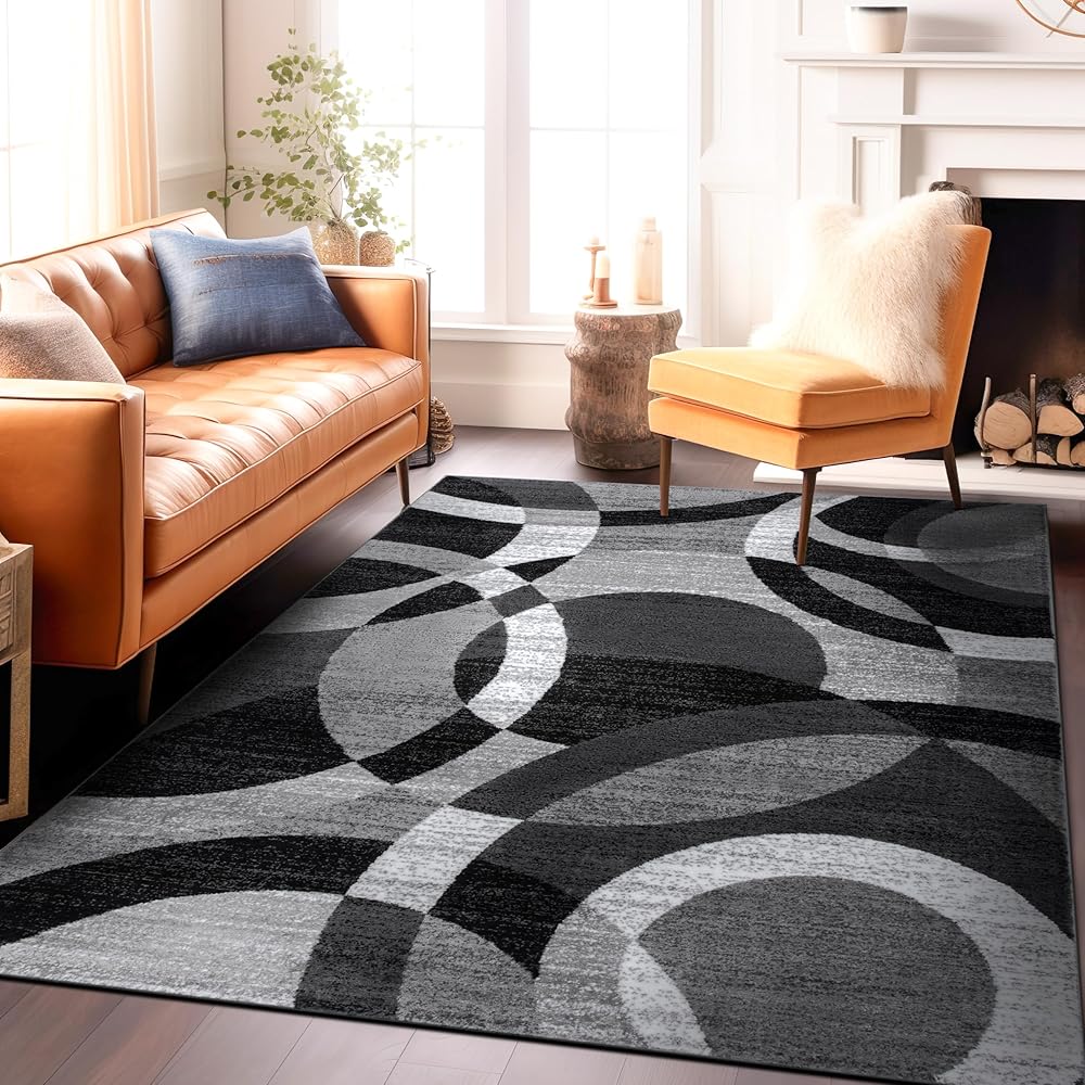 Rugshop Contemporary Abstract Circles Perfect for high Traffic Areas of Your Living Room,Bedroom,Home Office,Kitchen Area Rug 7'10