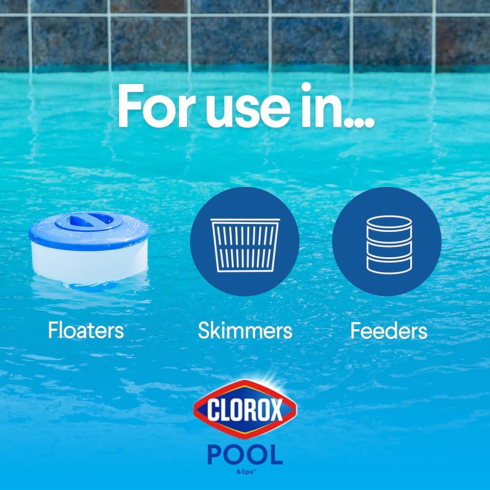 : Clorox® Pool&Spa™ XtraBlue 3” Swimming Pool Chlorinating Tablets, Kills Bacteria & Stops Algae (25 LB) : Patio, Lawn & Garden