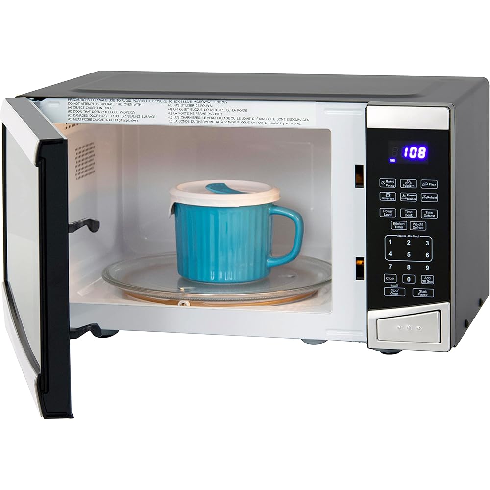 Avanti MT09V3S Microwave Oven 900-Watts Compact with 10 Power Levels and 6 Pre Cooking Settings, Speed Defrost, Electronic Control Panel and Glass Turntable, 0.9-Cu.Ft, Stainless Steel : Home & Kitchen