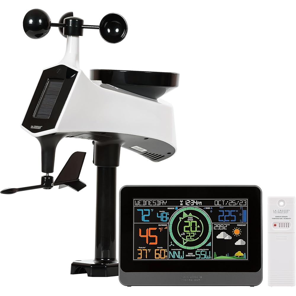La Crosse Technology 328-1415 Wireless Professional Color Weather Station with Cyclone Sensor : Patio, Lawn & Garden