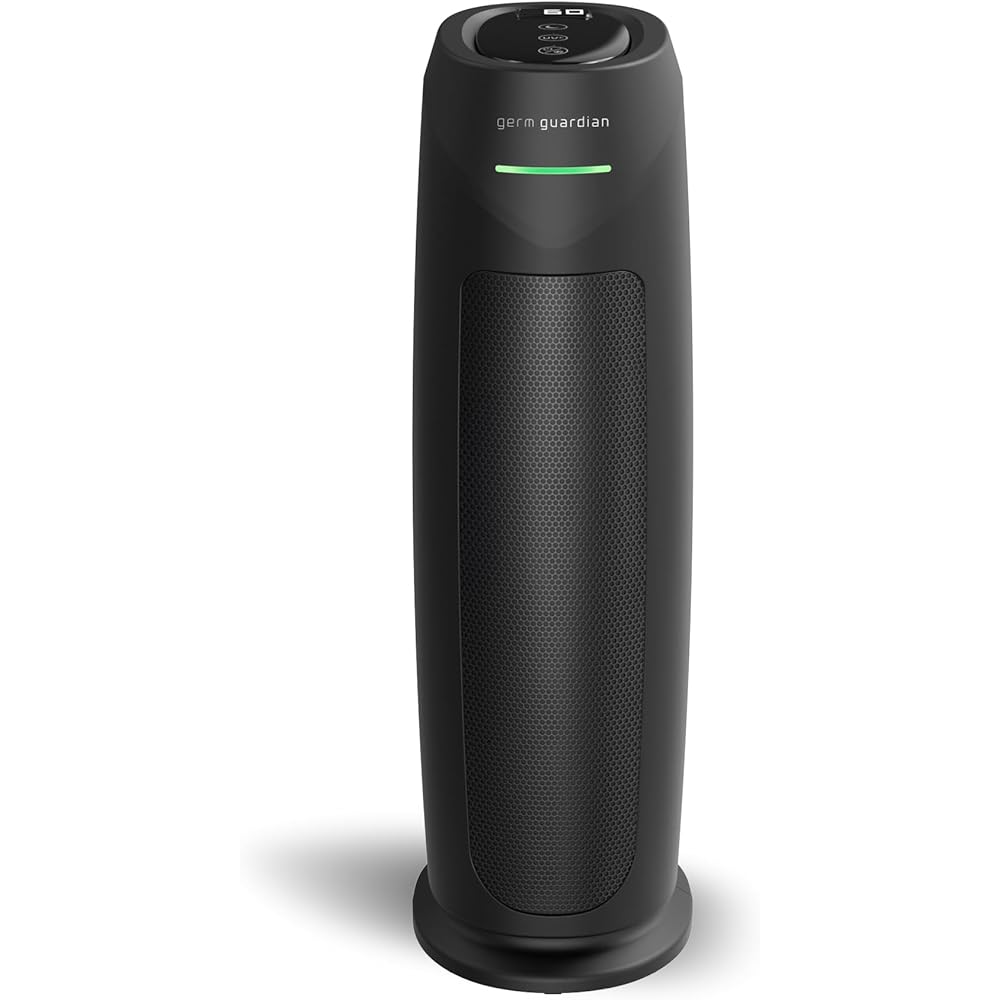 GermGuardian Air Purifier for Home, for Wildfire Smoke, Pets, Pollen, Odor, Mold Spores, Large Rooms Up to 743 Sq. Ft., with HEPA Pure Air Filter, UV-C Light, Air Quality Sensor, 22