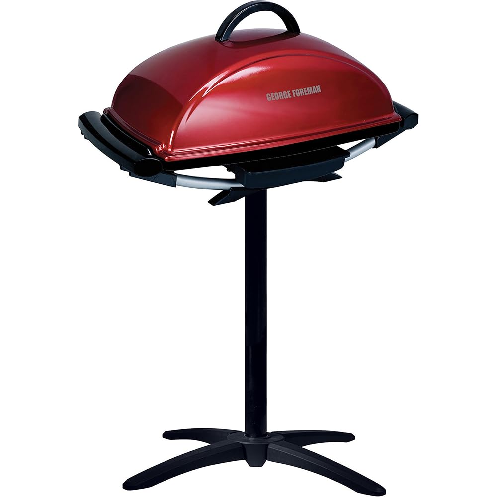 George Foreman Indoor Outdoor Electric Grill, Non-Stick Grill Griddle Plate, Healthy Grilling Drip Tray Reduces Fat, Portable Barbeque: Home & Kitchen