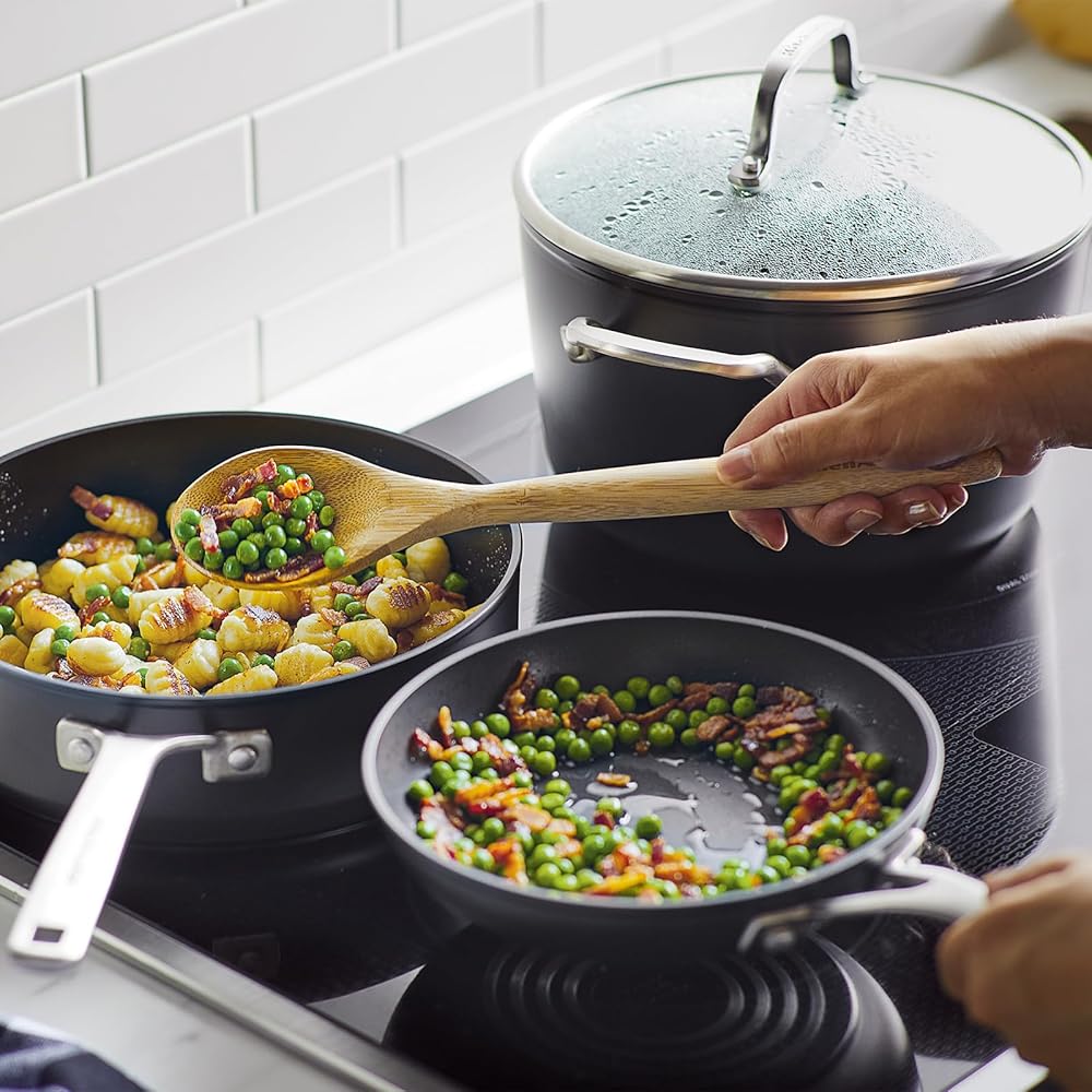 KitchenAid Hard Anodized Induction Nonstick Cookware Pots and Pans Set, 10 Piece, Matte Black: Home & Kitchen