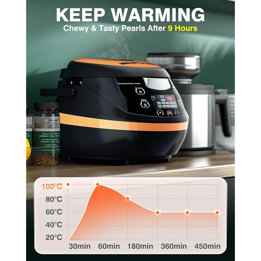 WantJoin Boba Cooker Machine - Commercial 8L Boba Cooking Pot Automatic Pearl Warmer Machine for Tea Milk Tapioca Pearls, 110V 1350W: Home & Kitchen