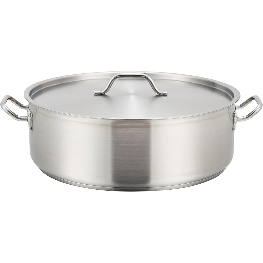 Winco Commercial-Grade Stainless Steel Brazier with Lid, 30 Quart: Home & Kitchen