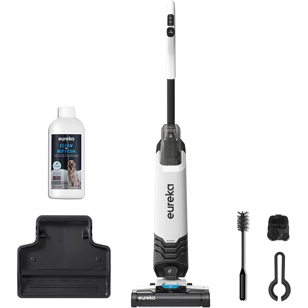 - Eureka All in One Wet Dry Vacuum Cleaner and Mop for Multi-Surface Lightweight Self-Cleaning System, for Hard Floors and Area Rugs, 2-in-1, Corded