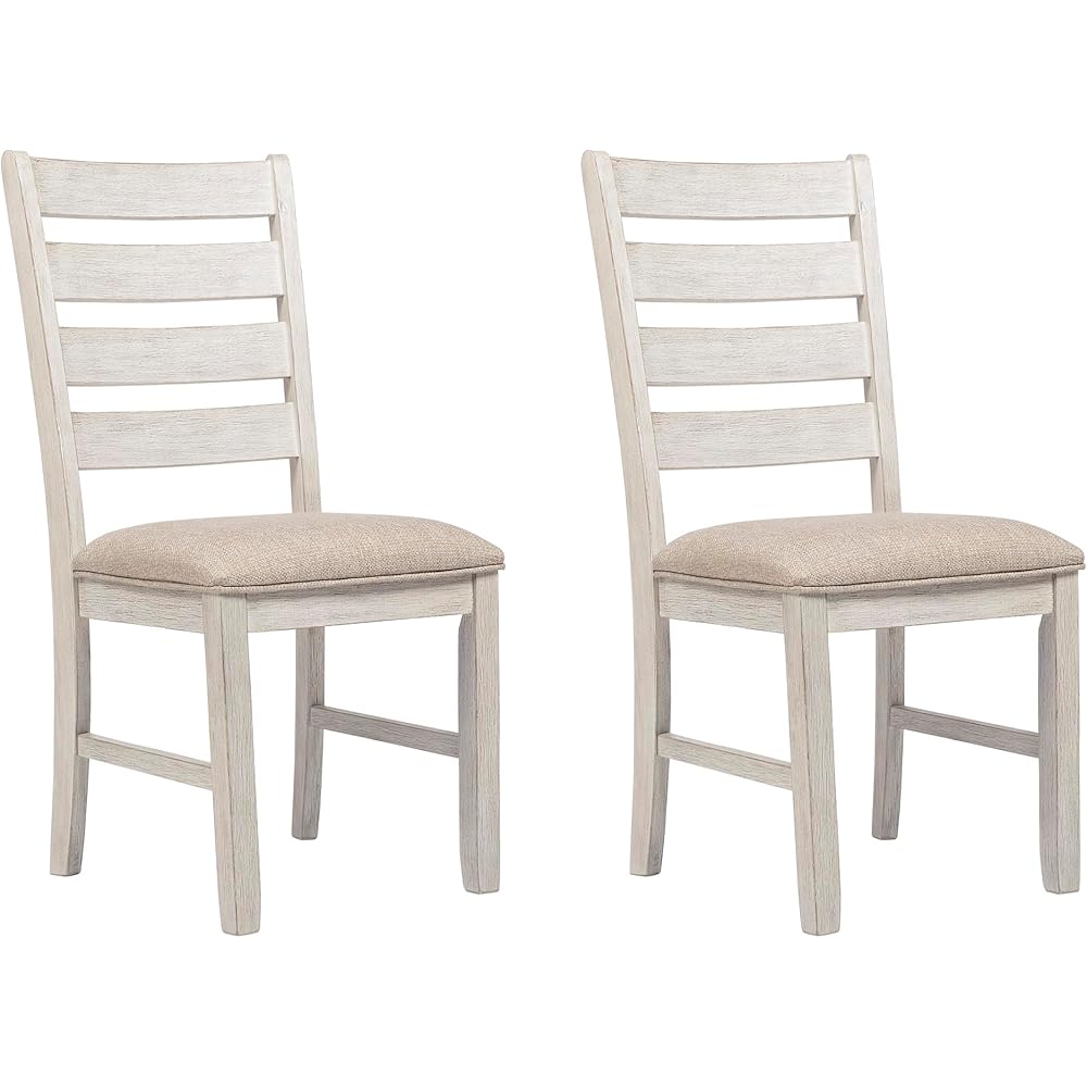 - Signature Design by Ashley Skempton Modern Farmhouse Dining Room Chair, 2 Count, Whitewash - Chairs