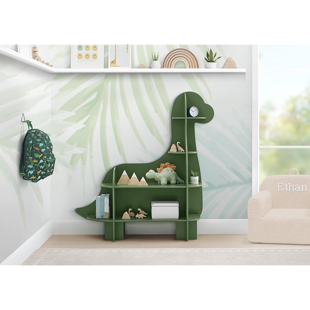 Delta Children Dinosaur Bookcase - Greenguard Gold Certified, Fern Green : Home & Kitchen