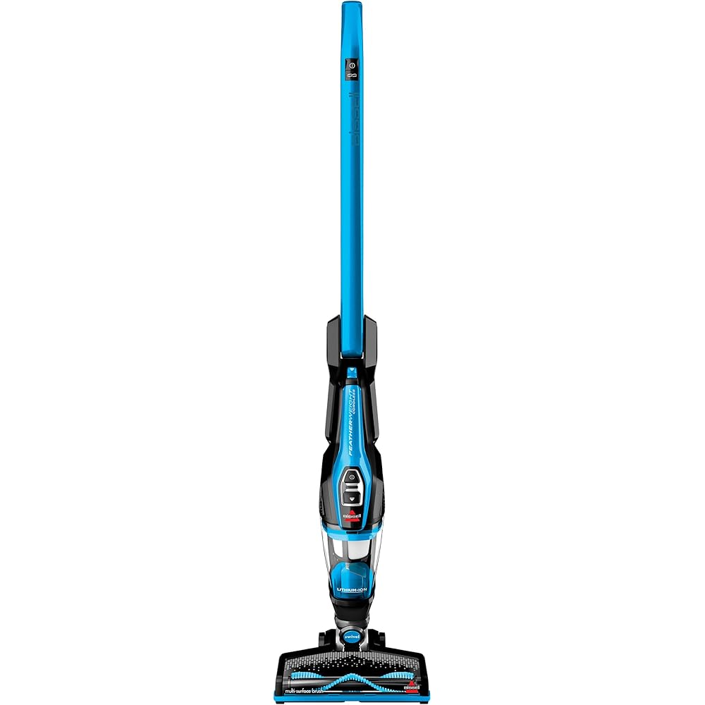 - Bissell, 3061 Featherweight Cordless Stick Vacuum, Self-Standing, Electric Blue, Black