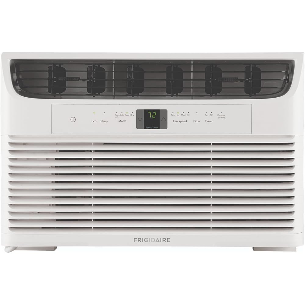 Frigidaire 6,000 BTU Window Air Conditioner with Remote Control, Cools Up to 250 Sq. Ft., Quiet Operation, Eco Mode, 3 Fan Speeds, Auto Restart, White
