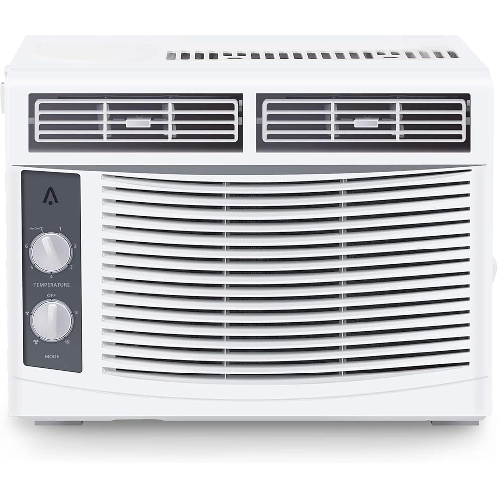 5,000 BTU Window Air Conditioner Unit - Cool up to 150 Sq. Ft. with Manual Adjustable Fan and Cooling Settings, Perfect for Small Bedroom, Living Room, Home Office, Easy Install Kit Included, White : Home & Kitchen