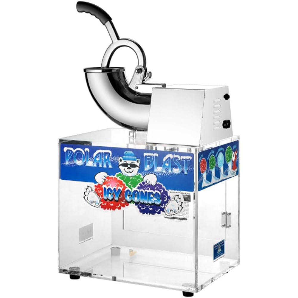 Polar Blast Snow Cone Machine - Acrylic Crushed Ice Maker Grinds Up to 500lbs of Ice Per Hour for Parties, Events, and More by Great Northern Popcorn : Industrial & Scientific
