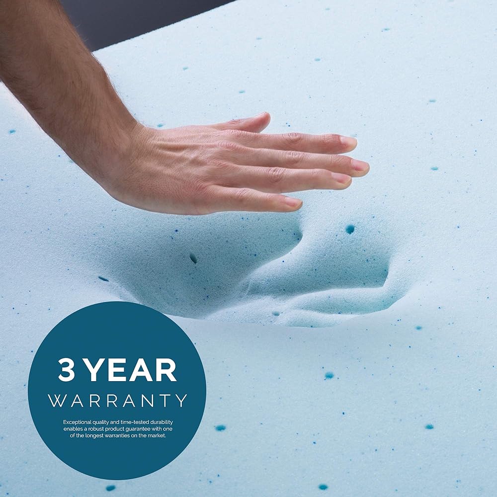LUCID 3-inch Ventilated Gel Memory Foam Mattress Topper - King : Home & Kitchen