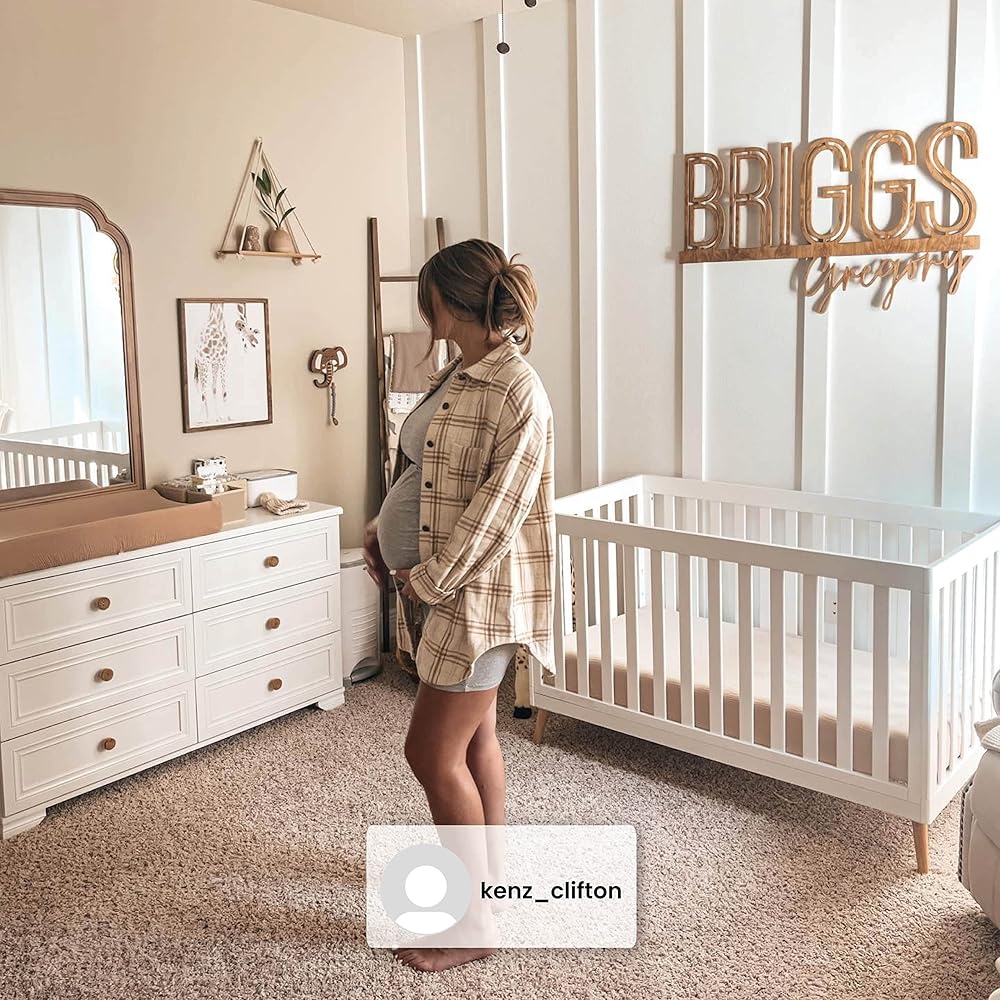 Delta Children Essex 4-in-1 Convertible Baby Crib, Bianca White with Natural Legs : Baby