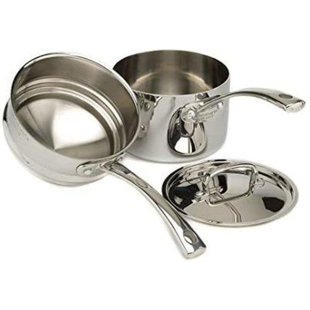 Cuisinart French Classic Tri-Ply Stainless 3-Piece Saucepan and Double Boiler Set: Home & Kitchen