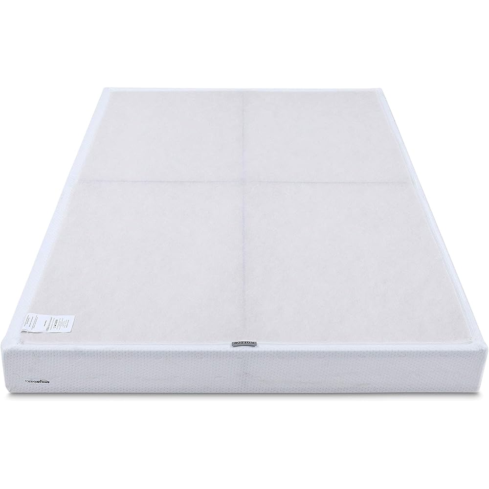 Amazon Basics Smart Box Spring Bed Base, 5-Inch Height Mattress Foundation, Tool-Free Easy Assembly, Queen, 79