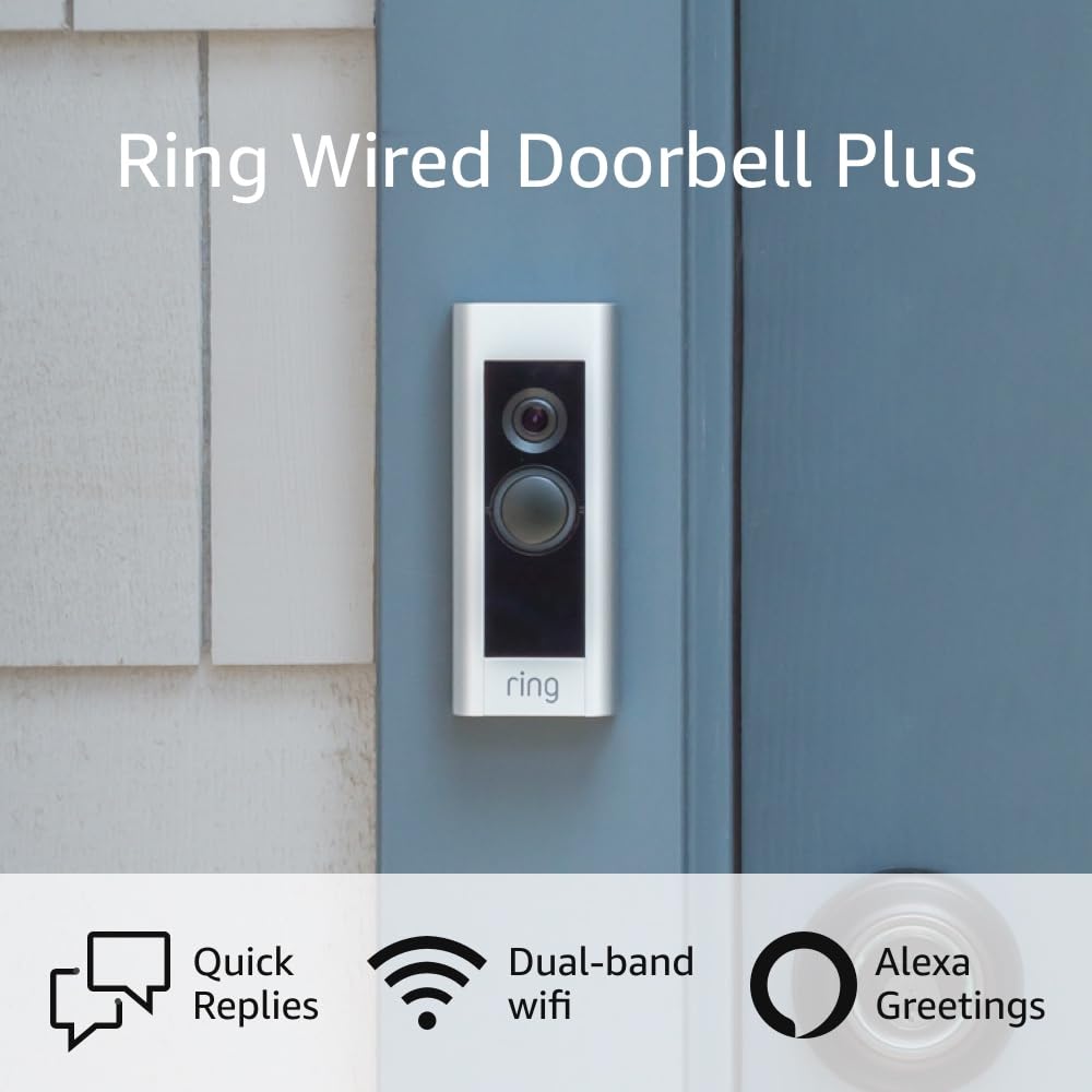 Like-New Ring Wired Doorbell Plus (Video Doorbell Pro) – Upgraded, with added security features and a sleek design (existing doorbell wiring required) : Tools & Home Improvement