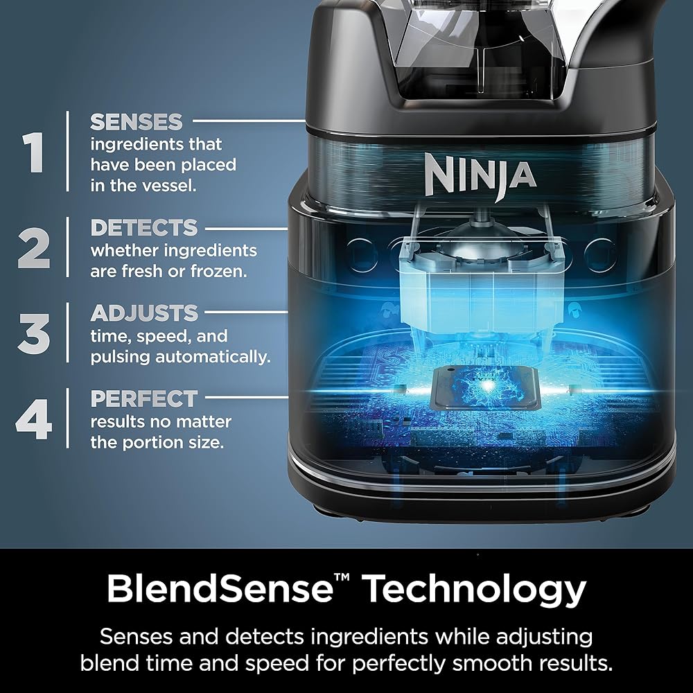 Ninja Detect Power Blender Pro + Personal Single-Serve, BlendSense Technology, For-Smoothies, Food and More, Compact Kitchen Countertop, 1800 P-Watts, 72 oz. Pitcher, (2) 24 oz. Cups, Black, TB301: Home & Kitchen
