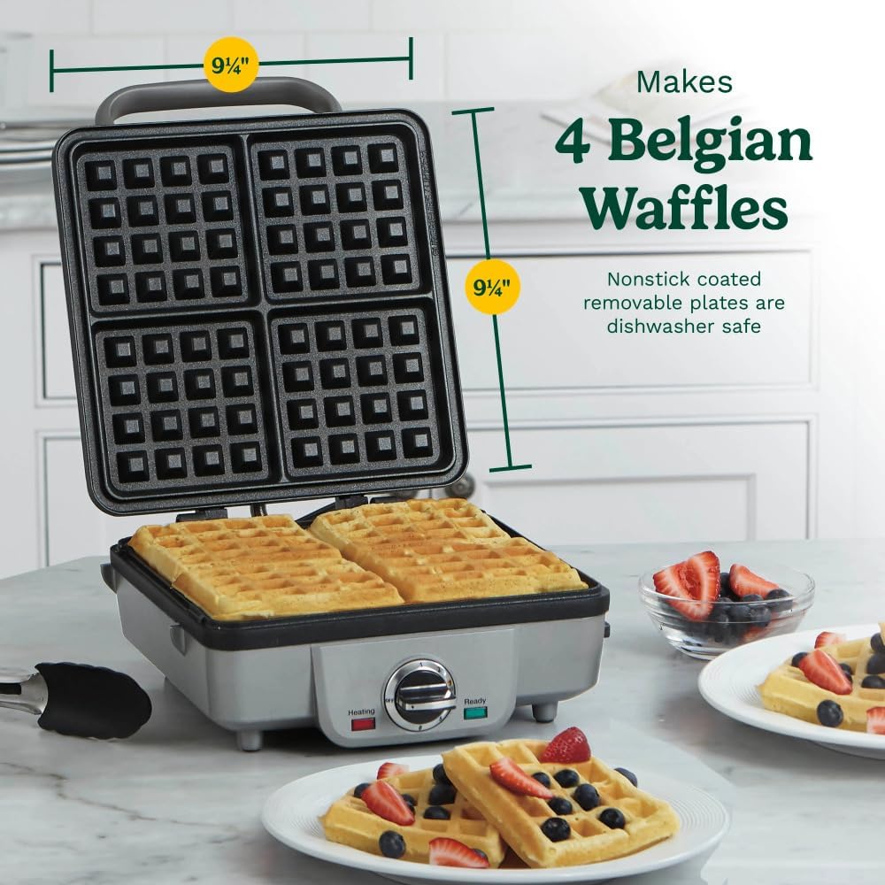 Cuisinart WAF-300P1 Belgian Waffle Maker with Pancake Plates, Brushed Stainless: Electric Waffle Irons: Home & Kitchen