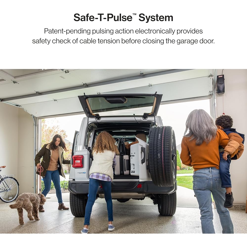 Genie 6072H-O Residential Wall Mounted Garage Door Opener, Black -