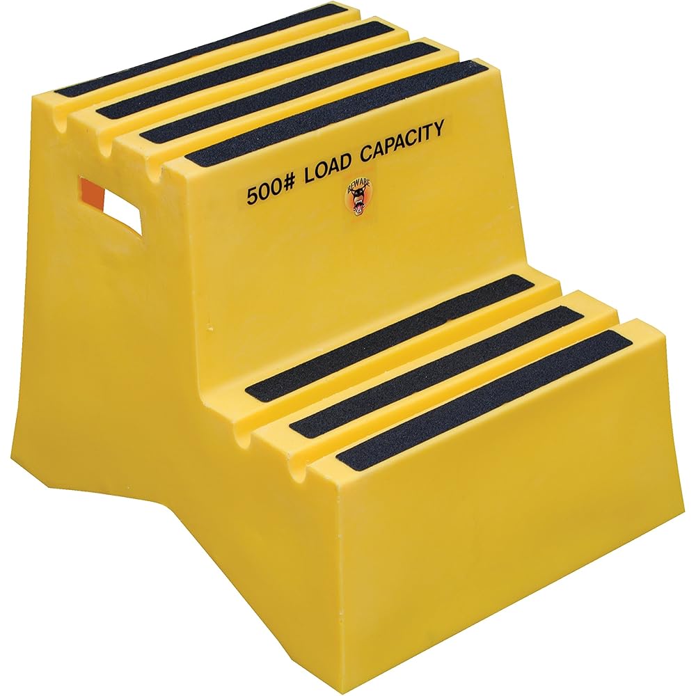 Vestil VST-2-Y Polyethylene Step Stool, 2 Step, Yellow : Office Products