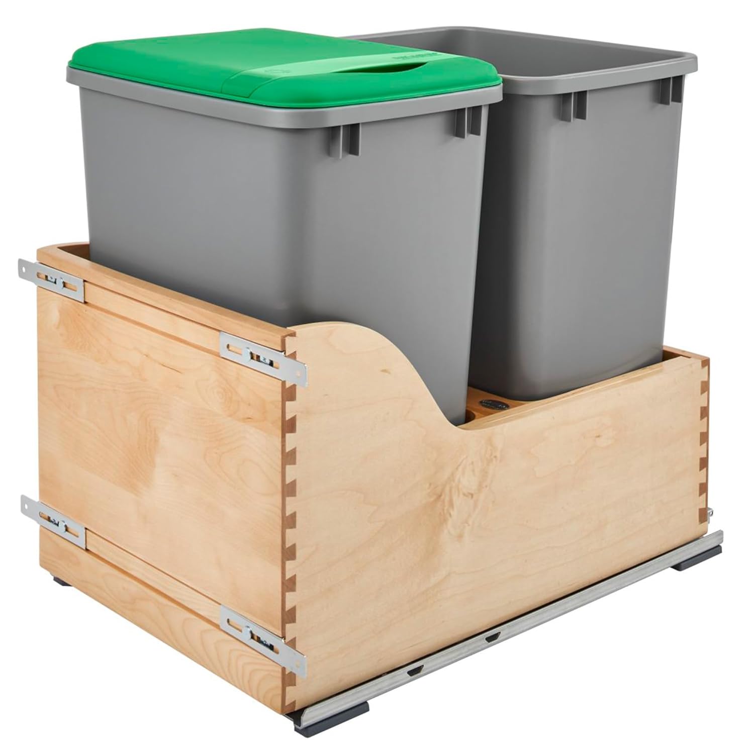 Rev-A-Shelf Pullout Trash Cans for Kitchen Cabinet, Dual 35 Qt Bins with 15