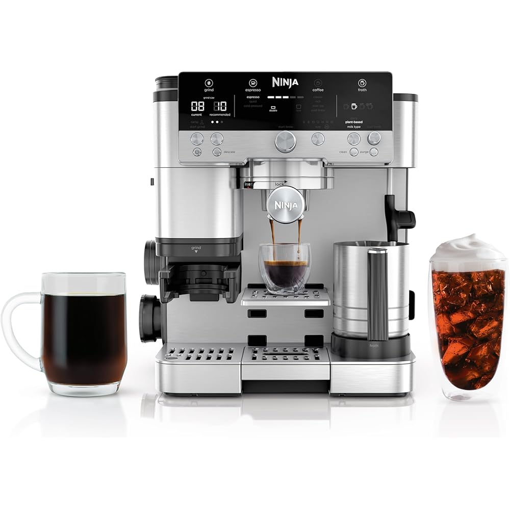 Ninja | Espresso Machine and Drip Coffee Maker| Luxe Café Premier Series | Integrated Coffee Grinder, Milk Frother, Assisted Tamper & Built-In Espresso Accessory Storage | Stainless Steel | ES601: Home & Kitchen