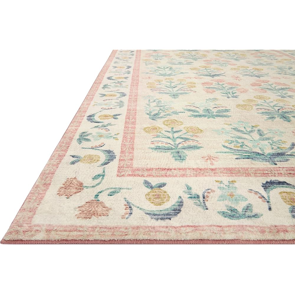 Loloi Rifle Paper Co. Eden Collection EDE-01 Mughal Rose Blush 5'-0