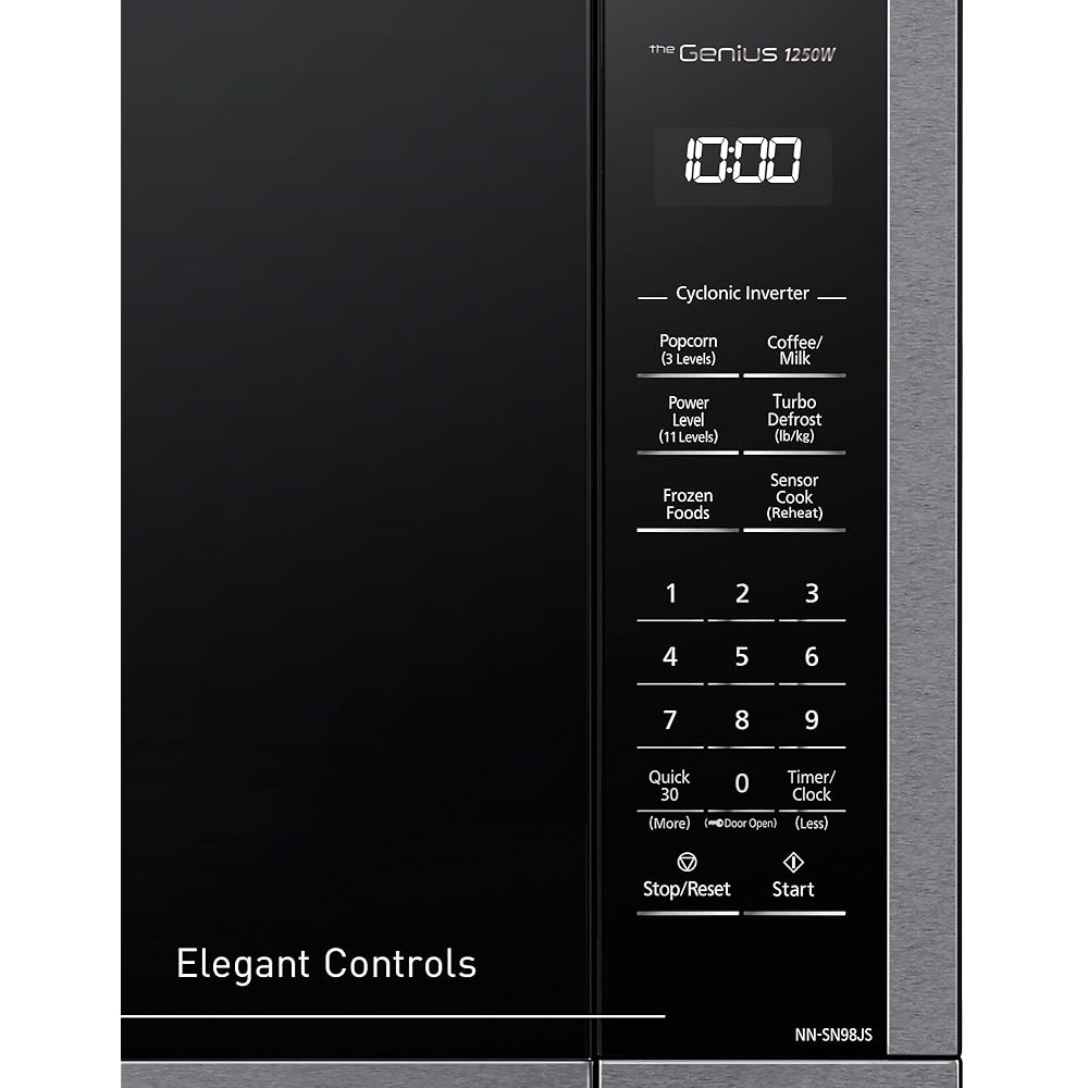 Panasonic NN-SN98JS Microwave Oven Stainless Steel Countertop/Built-In with Inverter Technology and Genius Sensor, 2.2 Cubic Foot
