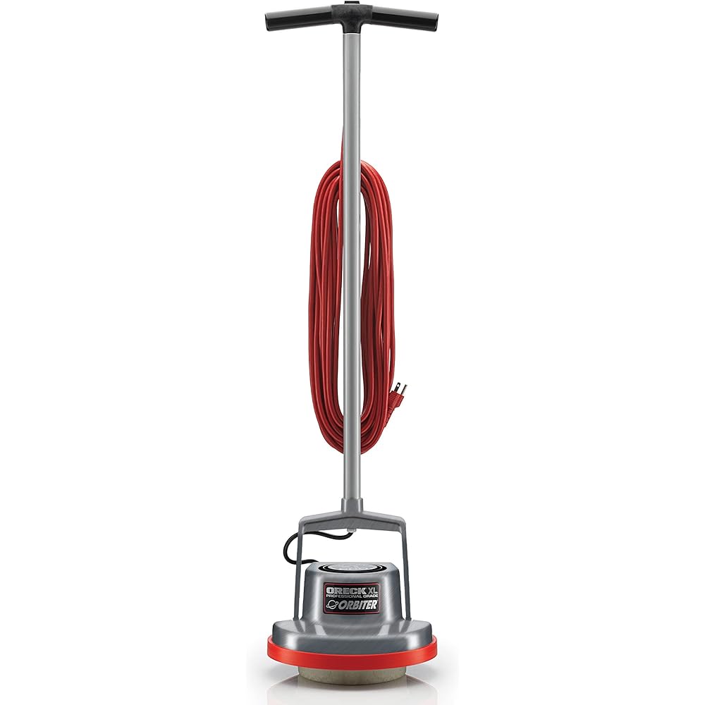 Oreck Commercial Orbiter Hard Floor Cleaner Machine, Multi-Purpose Floor Cleaning, Random Orbital Drive, Wide Cleaning Path, 50-Foot Long Cord, ORB550MC, Gray/Red: Floor Polishing Machines: Industrial & Scientific