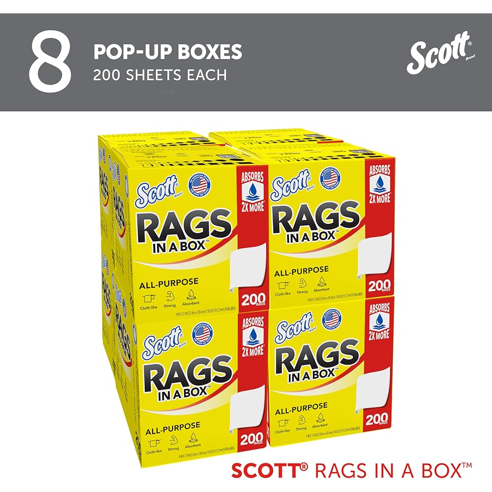 Scott® Rags In A Box™ (75260), All-Purpose Towels, Large 9