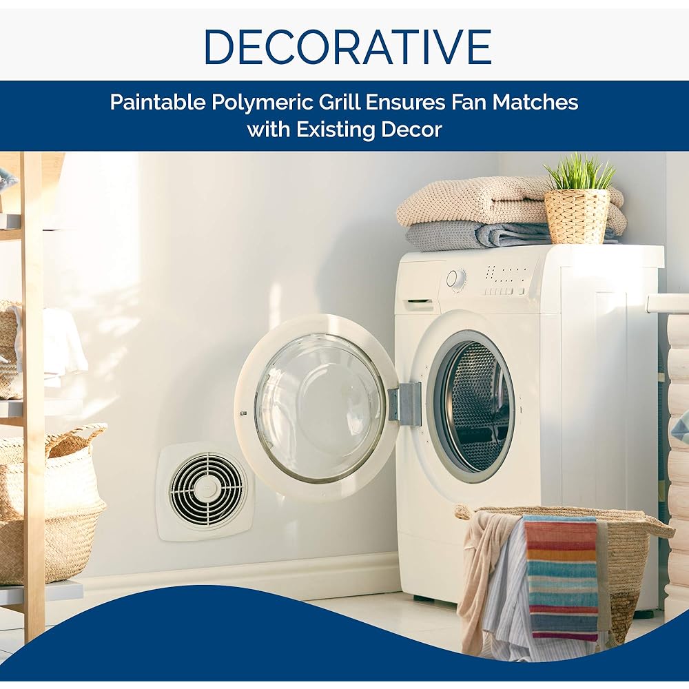 Broan-NuTone 509 Through-the-Wall Ventilation Fan White Cover, 200 CFM, 8.5 Sones, 8