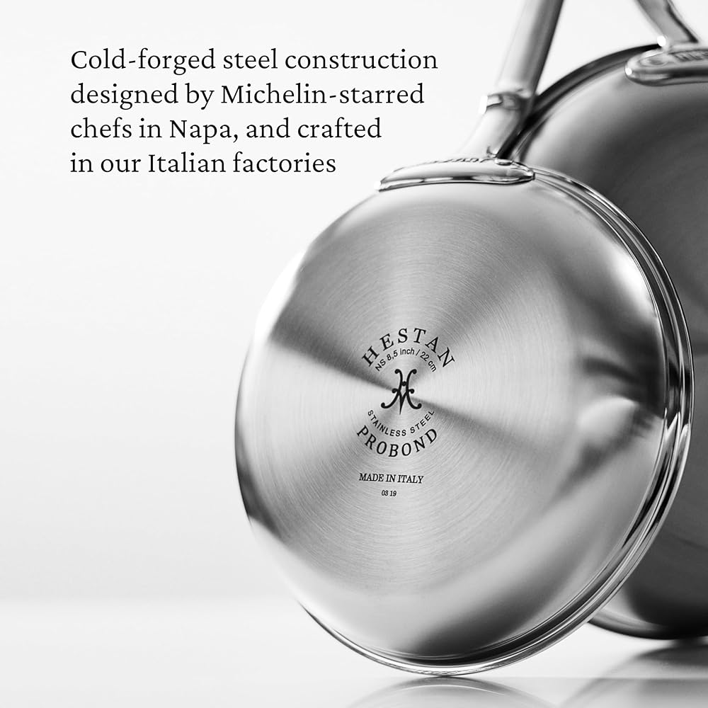 Hestan ProBond Forged TITUM - Professional Clad Stainless Steel, Nonstick, Frying Pan, (12.5-Inch), Induction Compatible, Made without PFOAs: Home & Kitchen