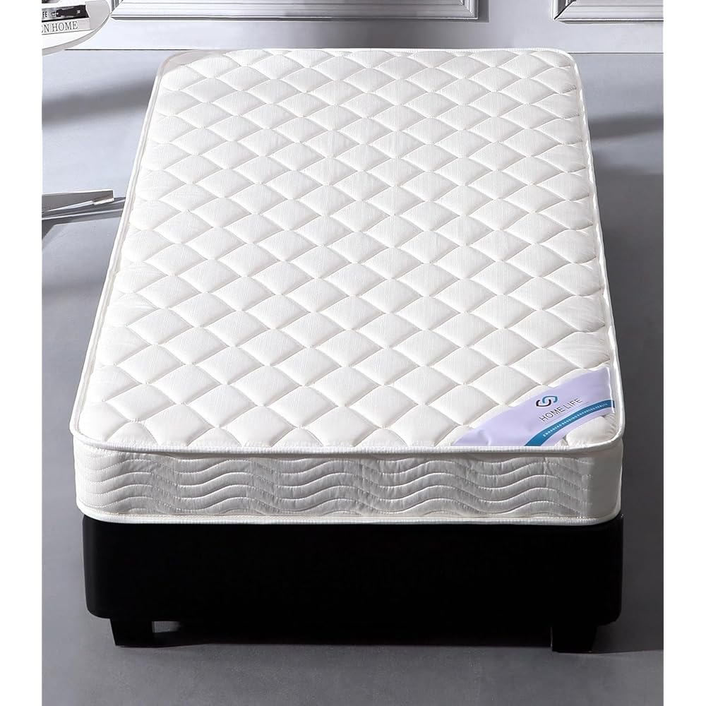 HomeLife 6 Inch Twin Mattress - Medium Firm Innerspring Support with Tight Top - Memory Foam & Polyester Cover Lightweight - Easy Setup - Twin Mattress in a Box - White : Home & Kitchen