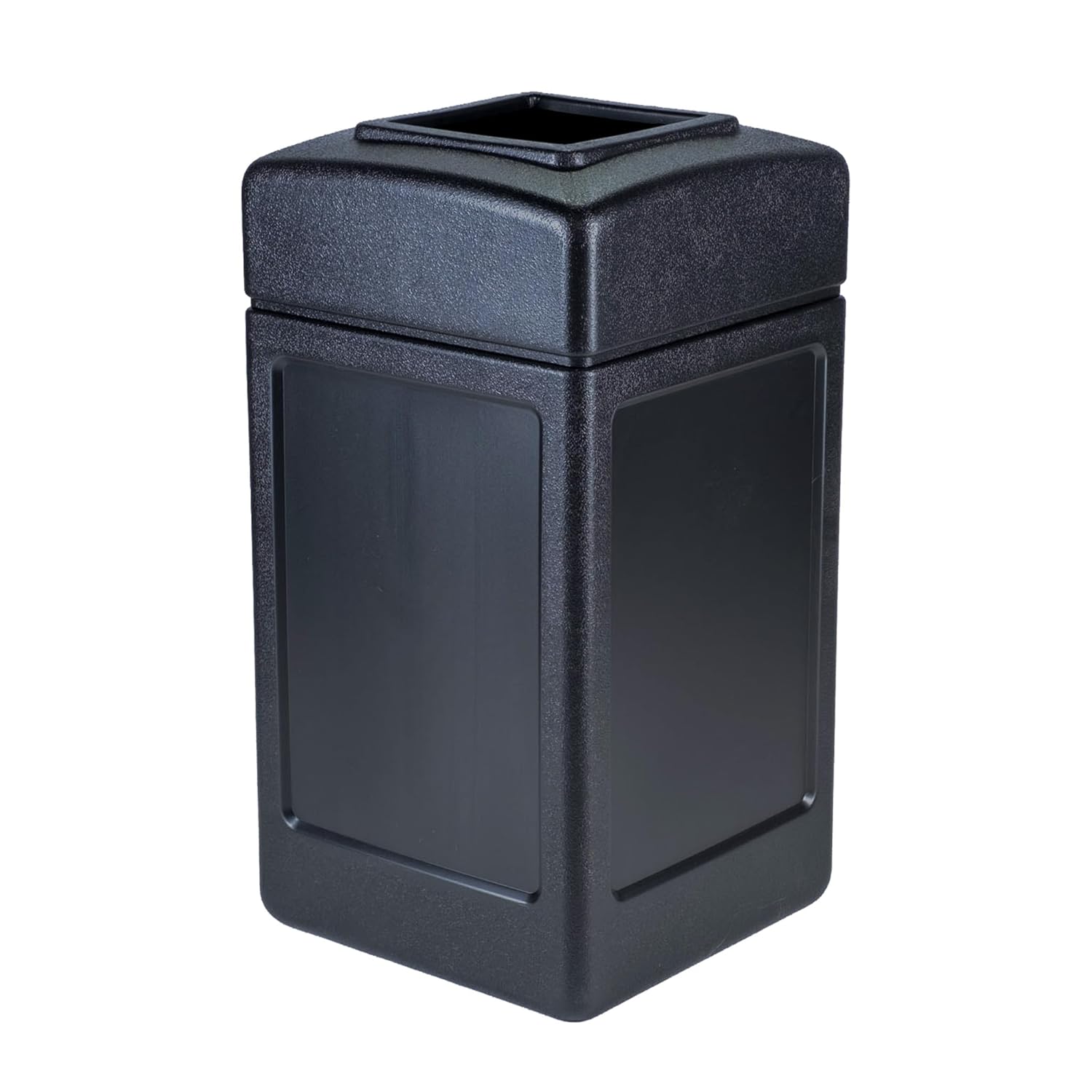 Commercial Zone 732101 Open-Top Indoor/Outdoor Square 42 Gallon Large Waste Trash Container Bin, Black: Waste Bins: Industrial & Scientific