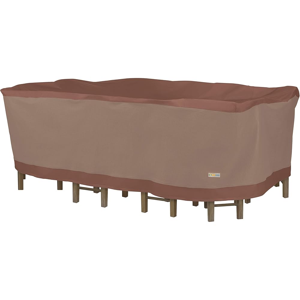 : Duck Covers Ultimate Waterproof Rectangular/Oval Patio Table with Chairs Cover, 125 Inch : Patio, Lawn & Garden