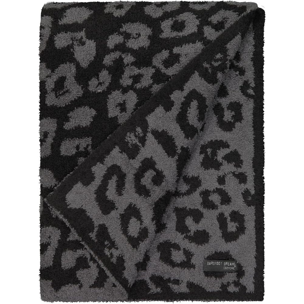 Barefoot Dreams CozyChic Barefoot in The Wild Throw One Size,Leopard/Graphite/Carbon,B563 : Home & Kitchen