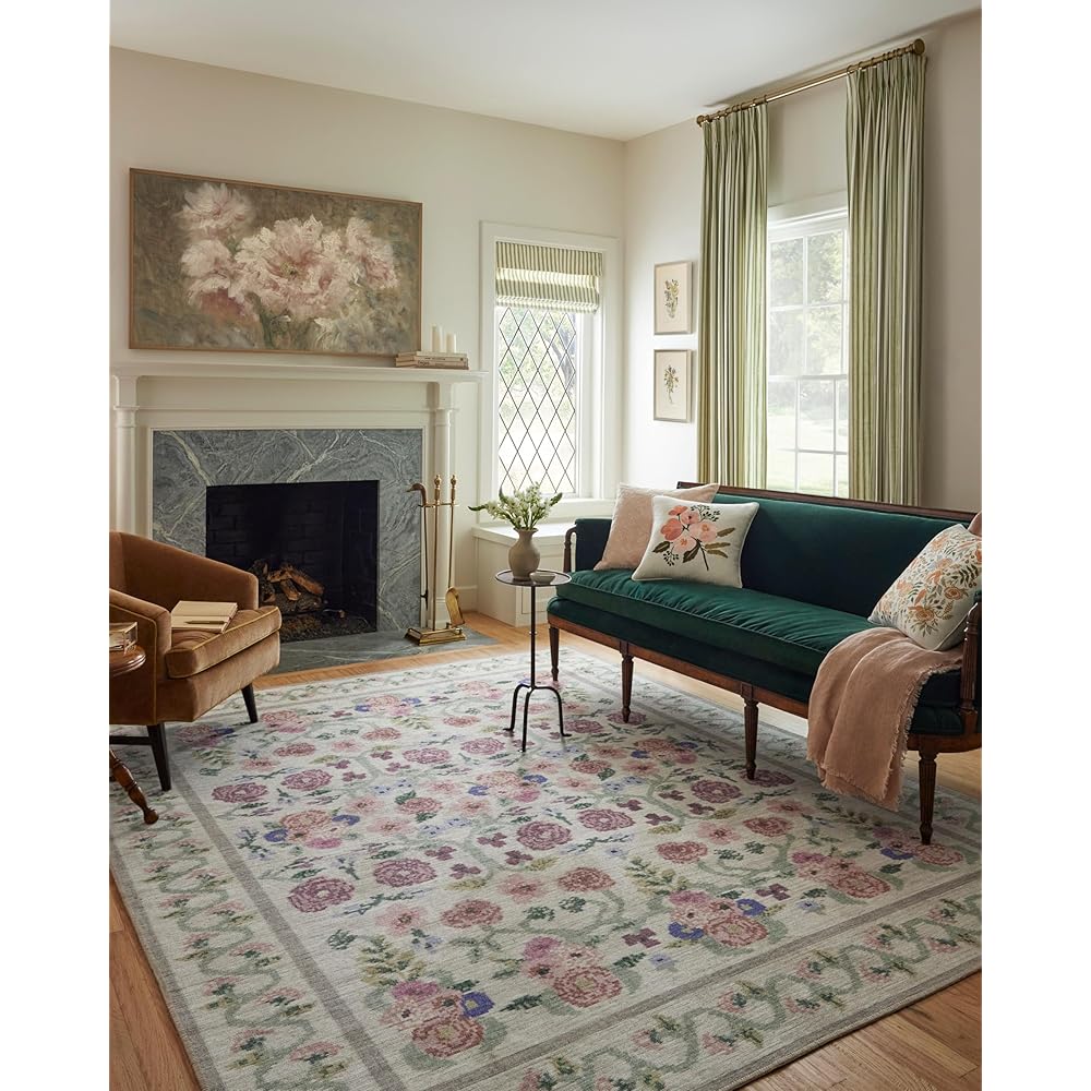 Loloi Rifle Paper Co. Rosa Collection RSA-01 Ivory 5'-0