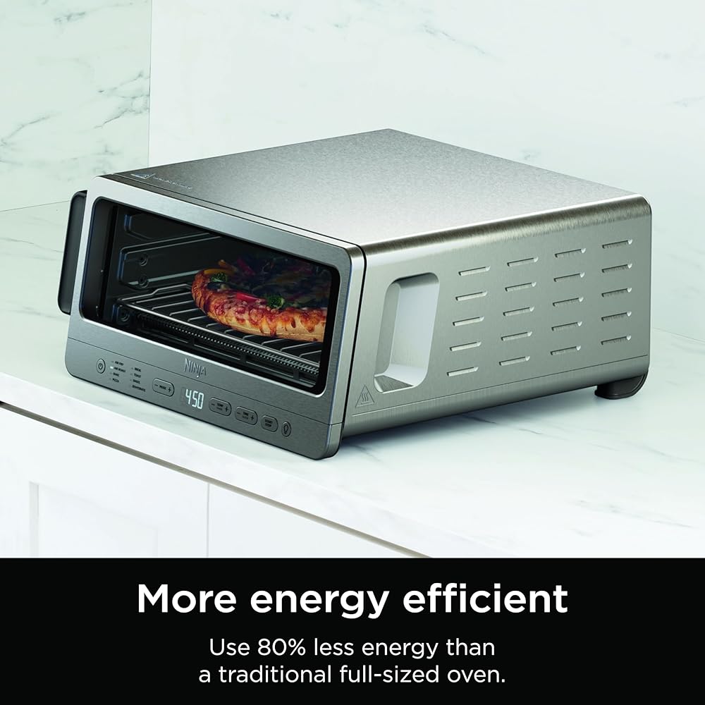 Ninja Flip Toaster Oven&Air Fryer, 8-in-1 Functionality, Flip Up&Away Capability for Storage Space, LargeCapacity, Air Fry Basket, SheetPan, Wire Rack&Removable Crumb Tray, Stainless,1800 watts, SP151 : Home & Kitchen