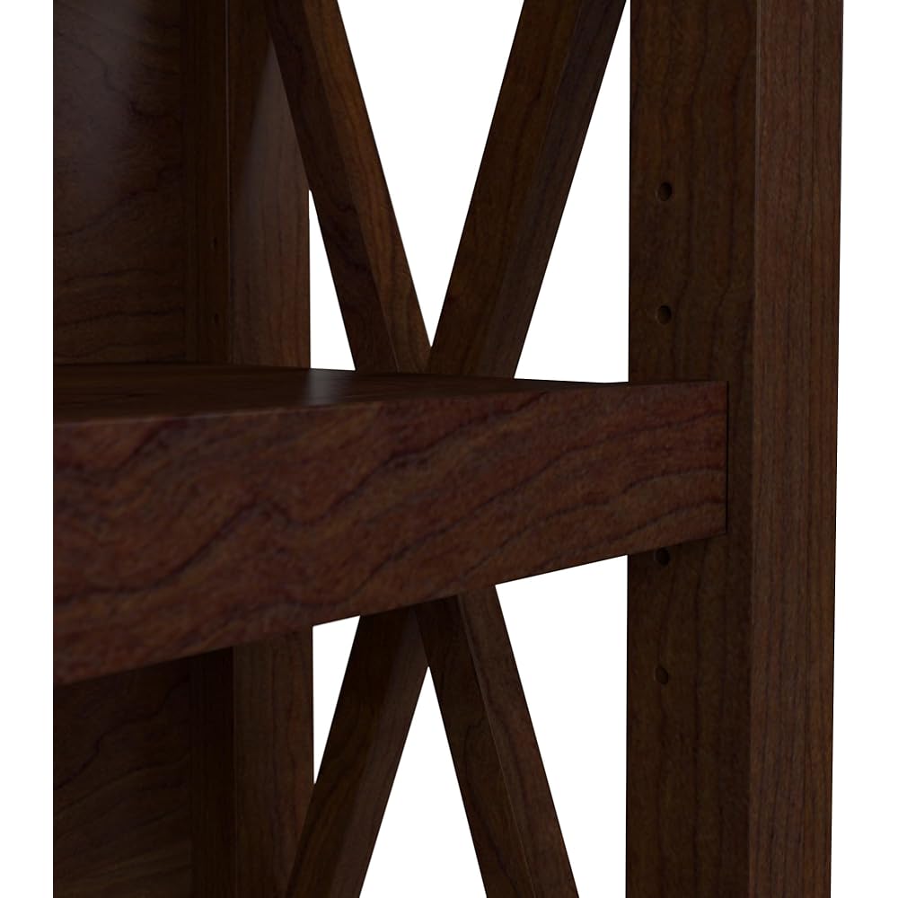 Bush Furniture Tall 5 Shelf Bookcase for Living Room or Home Office, Large Bookshelf, Modern Farmhouse Style, Key West Collection, Bing Cherry : Home & Kitchen