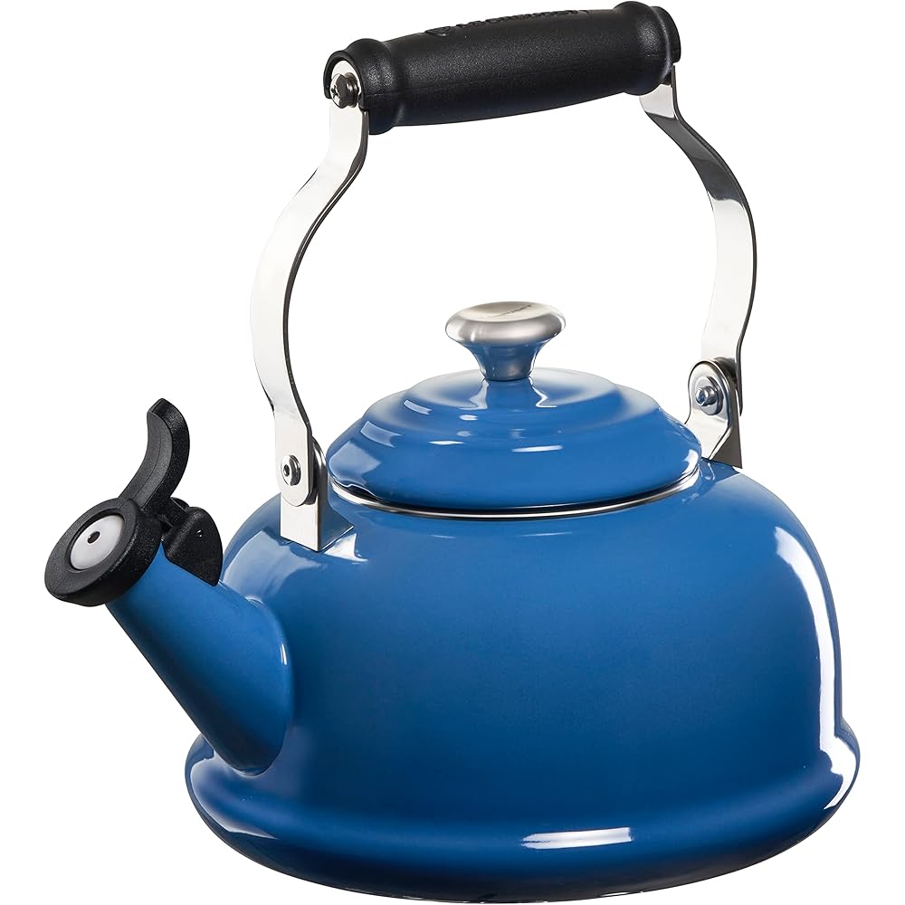Le Creuset Enamel On Steel Whistling Tea Kettle with Metal Finishes, 1.7 qt., Marseille: Home & Kitchen