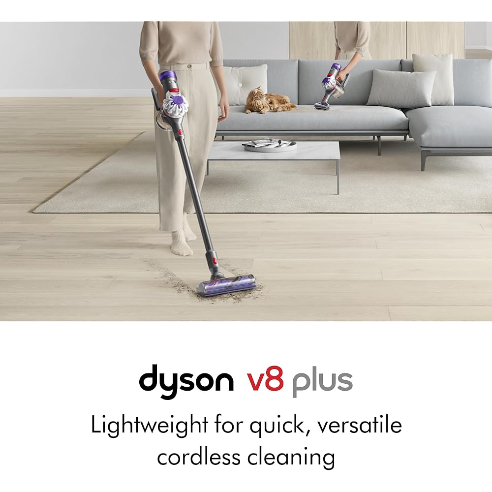 Dyson V8 Plus Cordless Vacuum, Silver/Nickel : Home & Kitchen
