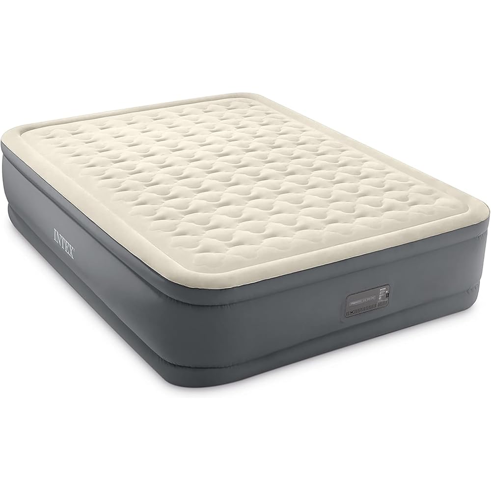 Intex PremAire II Luxury Air Mattress: Built-in Electric Pump – Firmness Control Button – Queen Size – 18in Elevated Bed Height – 600lb Weight Capacity : Home & Kitchen