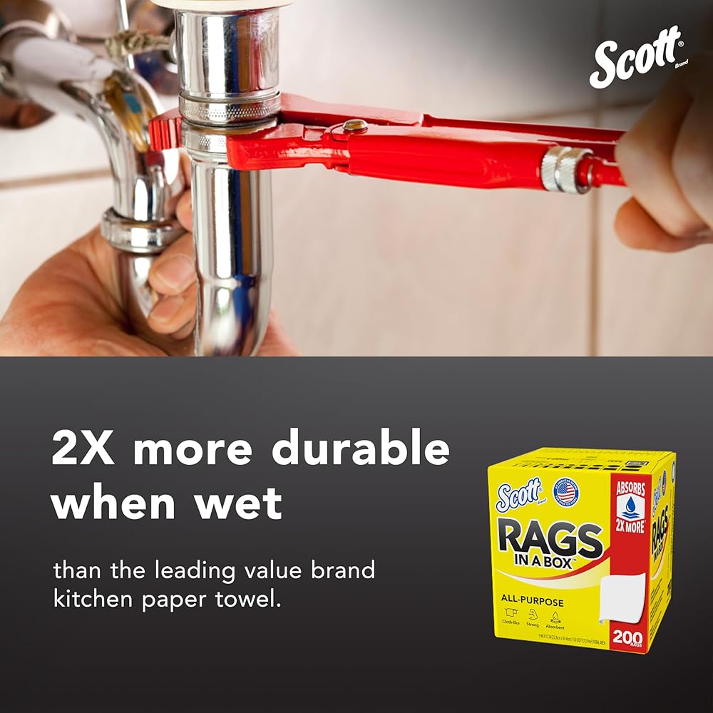Scott® Rags In A Box™ (75260), All-Purpose Towels, Large 9