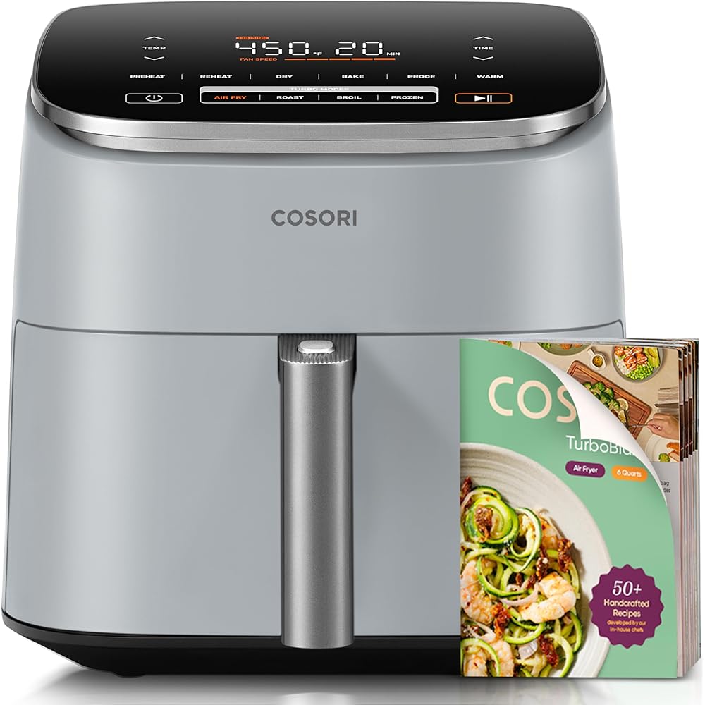 COSORI Air Fryer 9-in-1, Compact & Large 6-Qt, Fast Turbo Modes, 90-450°F Even Results, Precision Heating, Up to 95% Less Oil*, Roast, Bake, Dry, Reheat, Frozen, Broil, Proof, 120V, TurboBlaze : Home & Kitchen