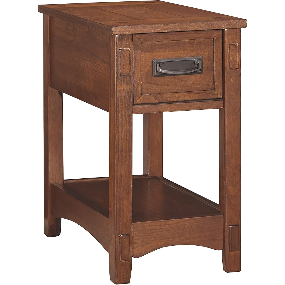 Signature Design by Ashley Breegin New Traditional Wooden Chair Side End Table with 1 Drawer and 1 Fixed Shelf, Brown : Home & Kitchen