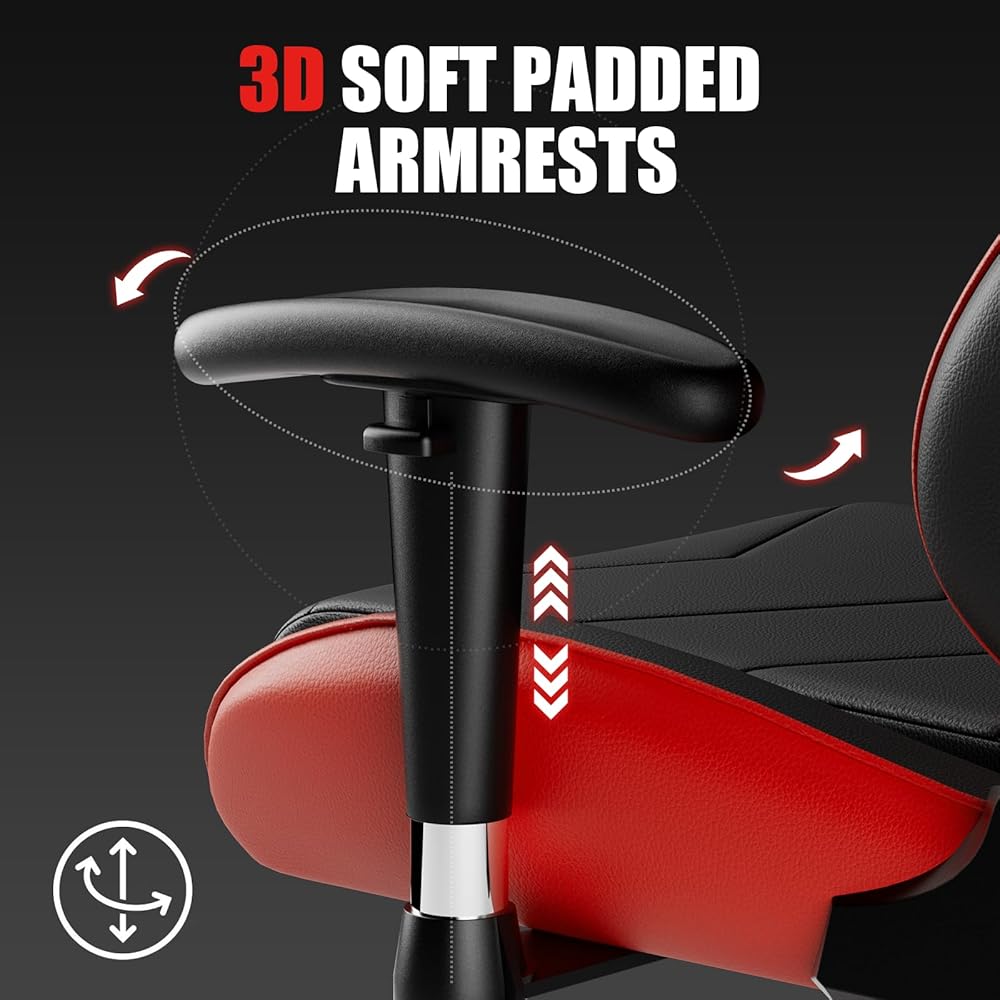 GTRACING Gaming Chair Racing Office Computer Ergonomic Video Game Chair Backrest and Seat Height Adjustable Swivel Recliner with Headrest and Lumbar Pillow Esports Chair (Red) : Home & Kitchen