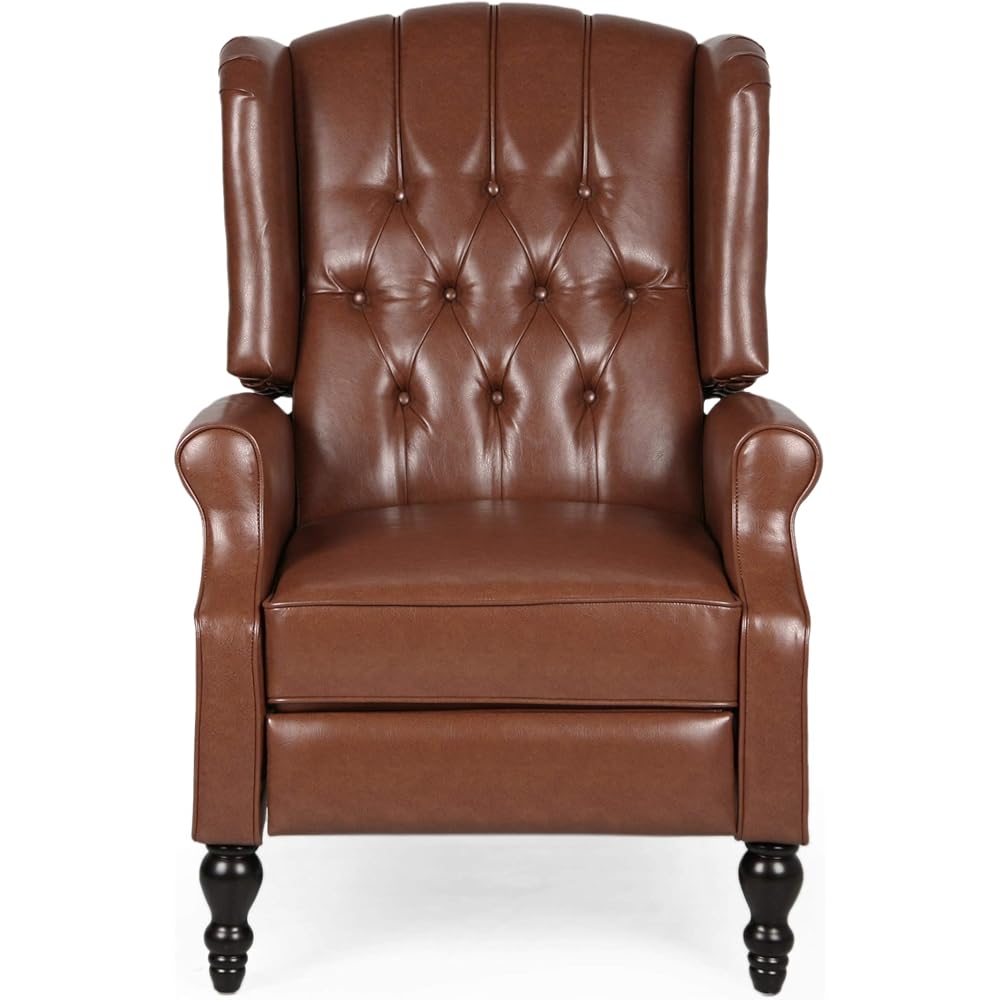 Christopher Knight Home Randy Contemporary Tufted Recliner, Cognac Brown, Dark Brown 62D x 28.5W x 29H Inch : Home & Kitchen